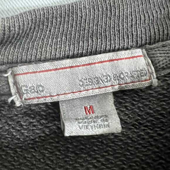 GAP MEDIUM Gray Sweater Dress Long Sleeve Lagenlook with Pockets Distressed Fade - Picture 10 of 11